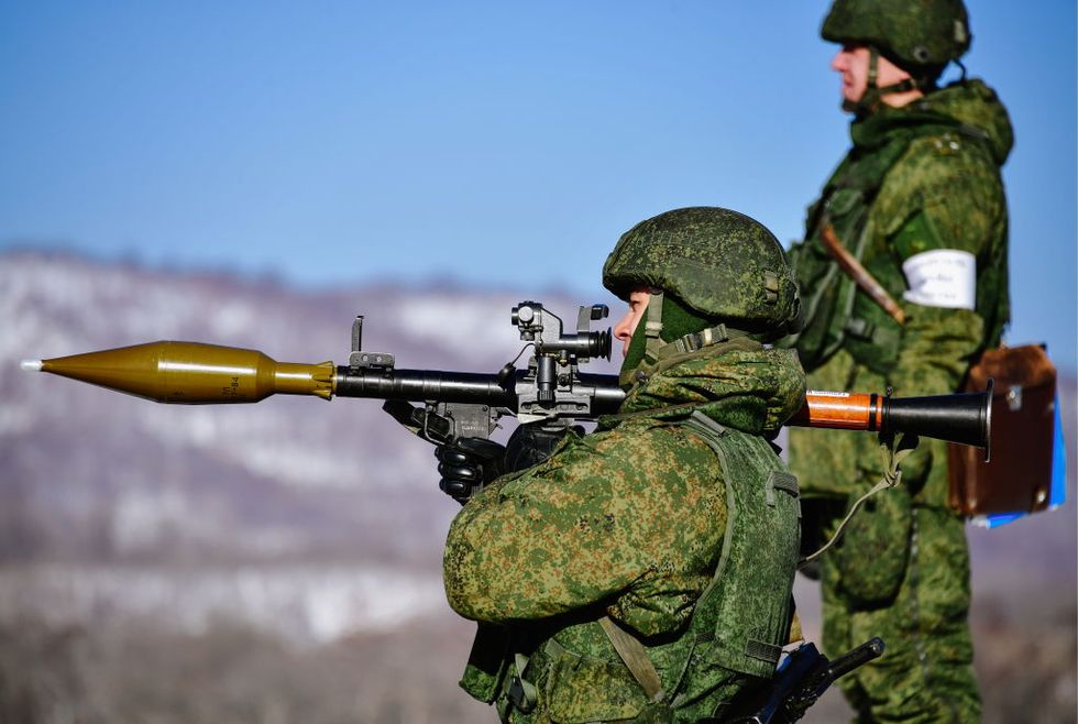 naval infantry unit in military training in russia's far east
