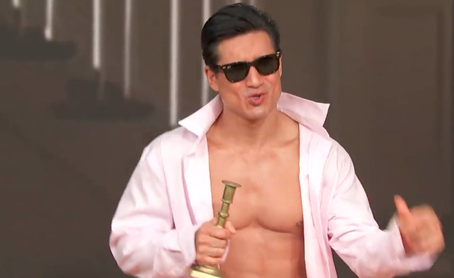 Mario Lopez Shows Off Ripped Physique in 'Risky Business' Costume