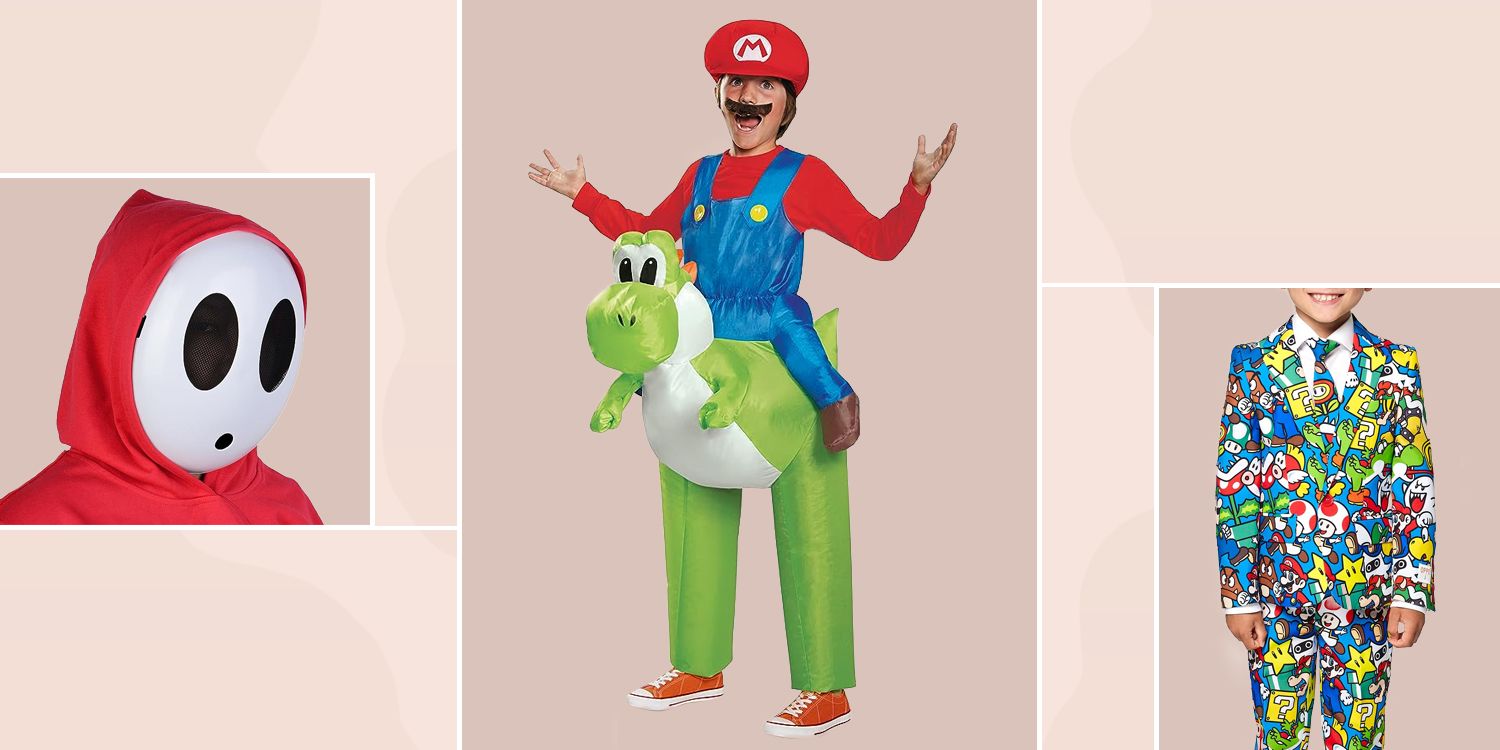 Size Medium, Kids' Mario Deluxe Costume - Super Mario Brothers 