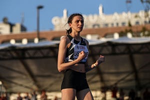 la atleta rusa marisa lasitskene en la diamond league de zurich 2021