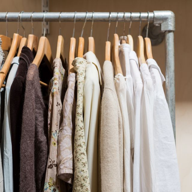 a rack of clothes