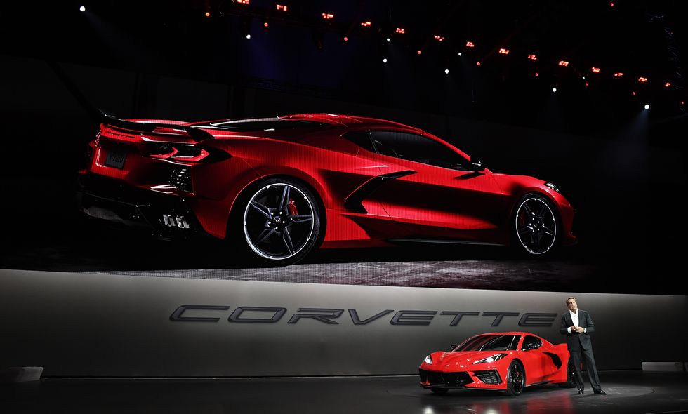 general motors unveils its new corvette in california
