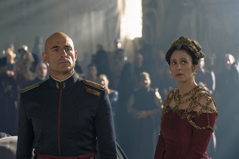 Mark Strong as Emperor Javicco Corrino, Jodhi May as Empress Natalya Arat, Dune Prophecy