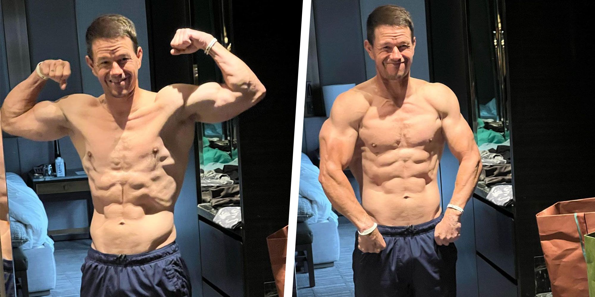 Mark Wahlberg shows off his shredded six-pack in a shirtless photo