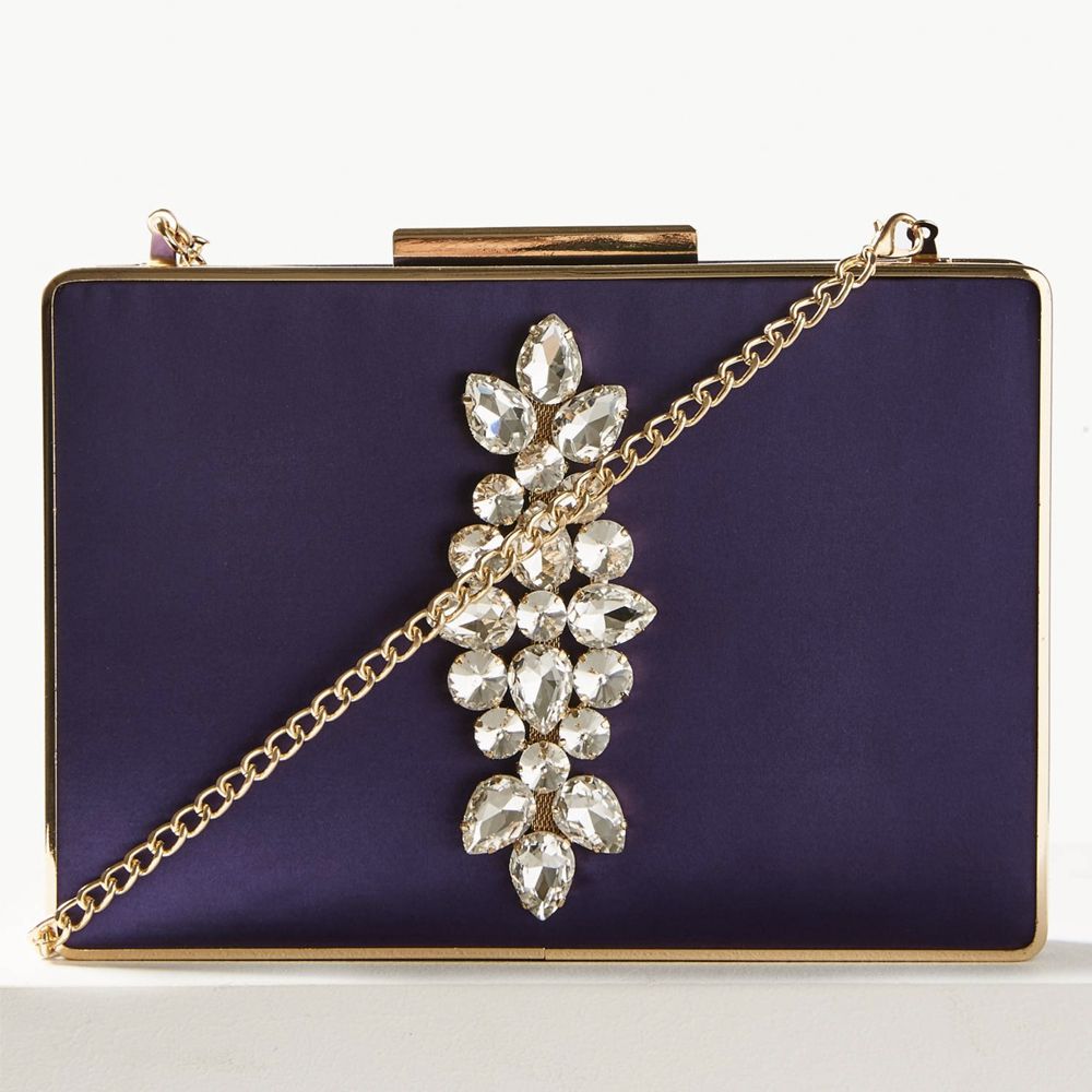 Navy embellished clutch clearance bag