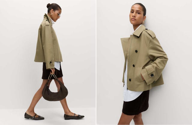 marks and spencer cropped trench