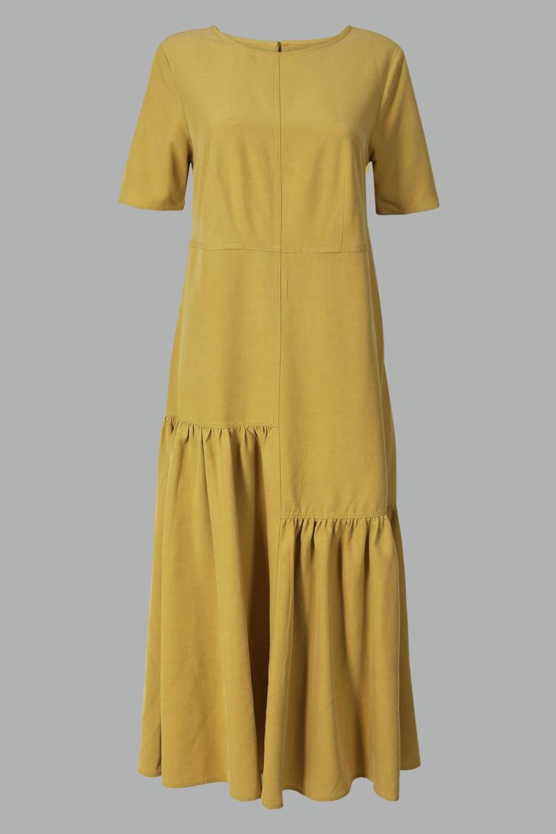 Marks & Spencer yellow midi dress