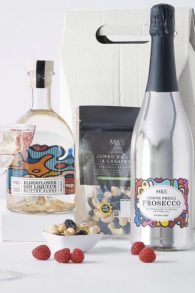 marks  spencer elderflower gin liqueur glitter globe