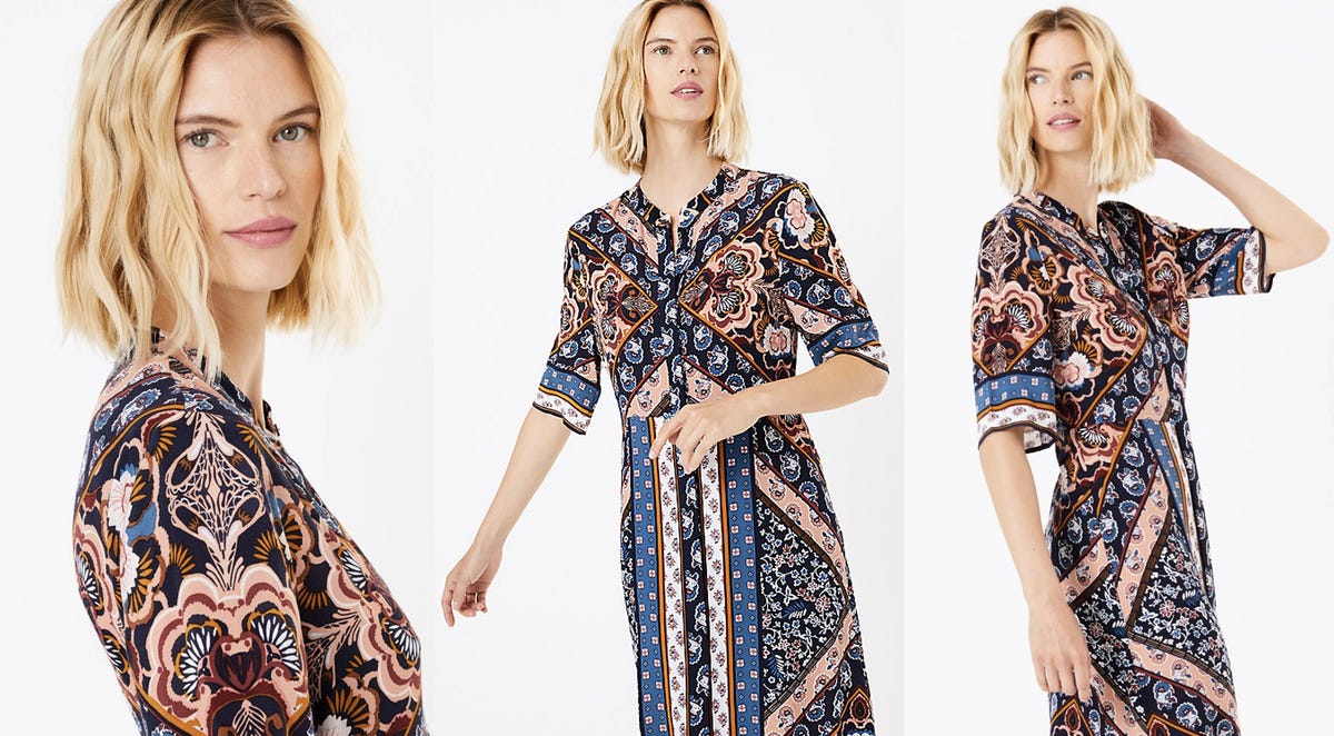 Marks & Spencer's scarf print midi dress is perfect for any summer event