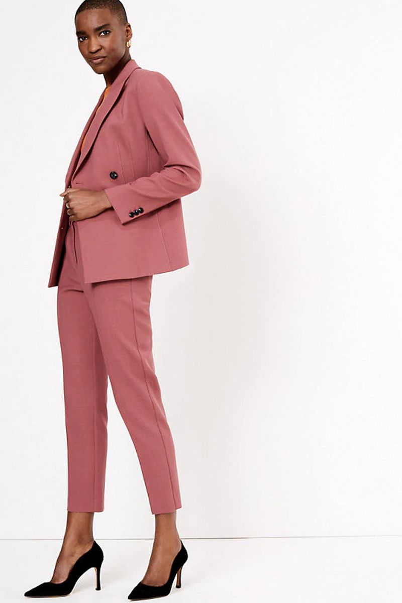 Kate Middleton wears Marks & Spencer pink trouser suit