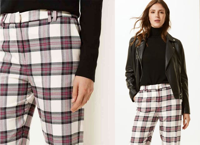 Marks & Spencer tartan trousers 