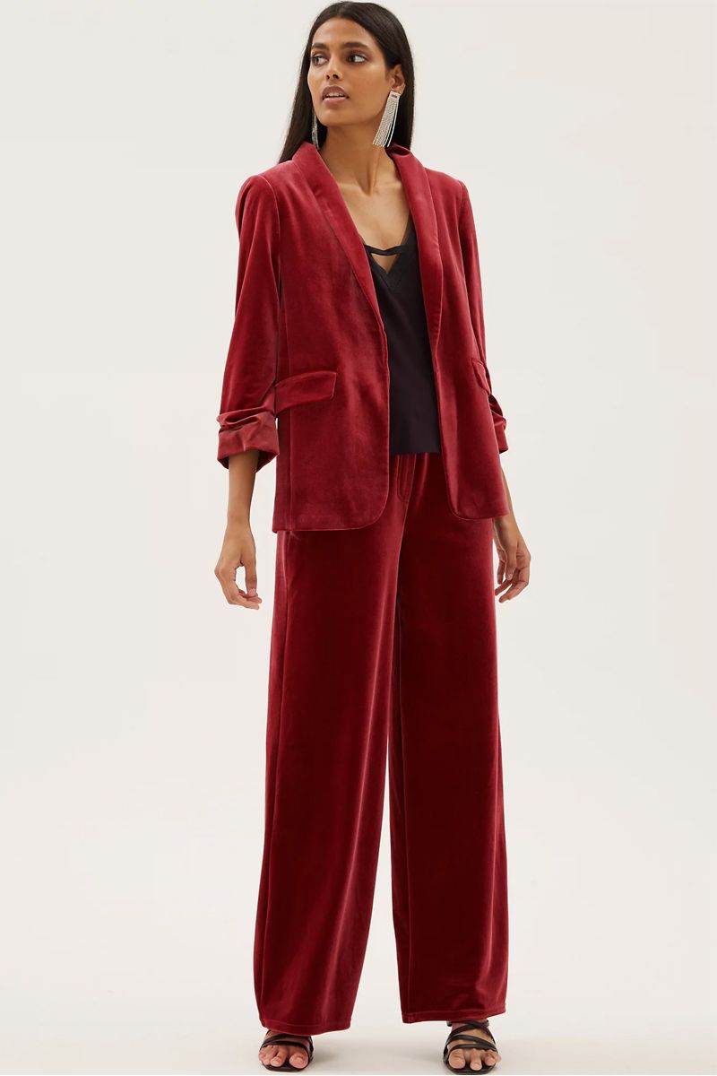 Red Velvet Suit for Women/two Piece Suit/top/womens Suit/womens Suit  Set/wedding Suit/ Womens Coats Suit Set - Etsy Singapore