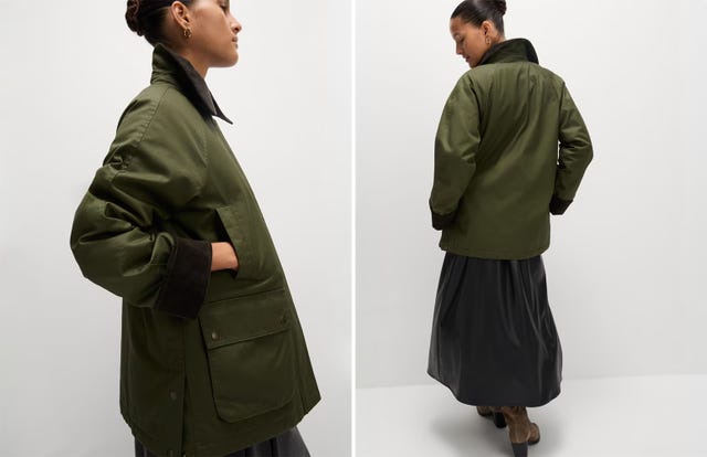 marks and spencer wax parka coat