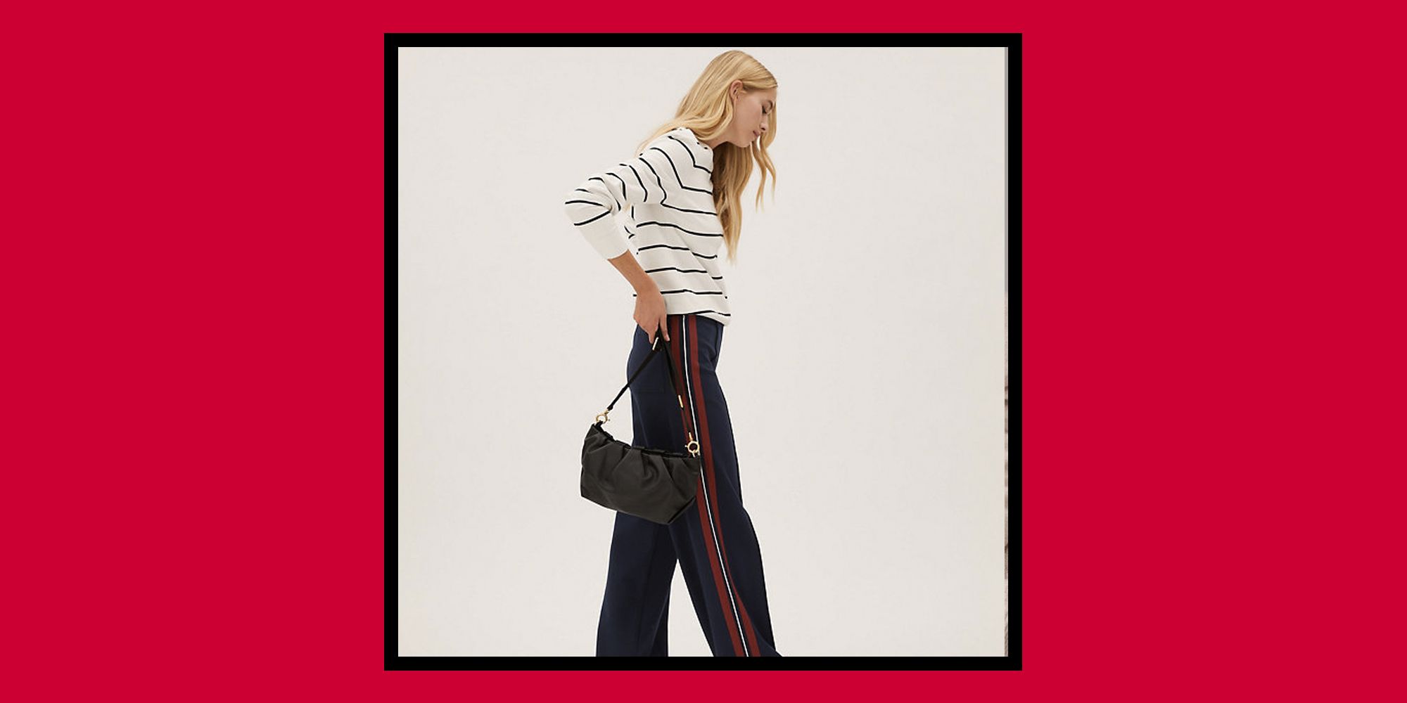 M&s trousers with hot sale side stripe