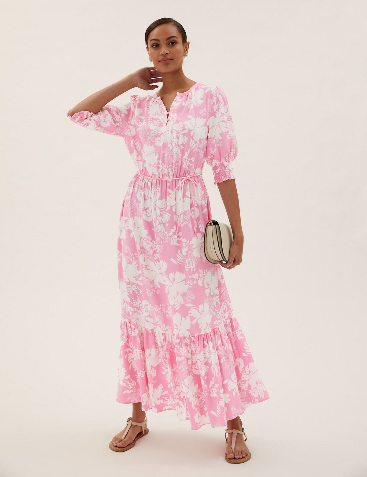 Marks and spencer pink hot sale dress