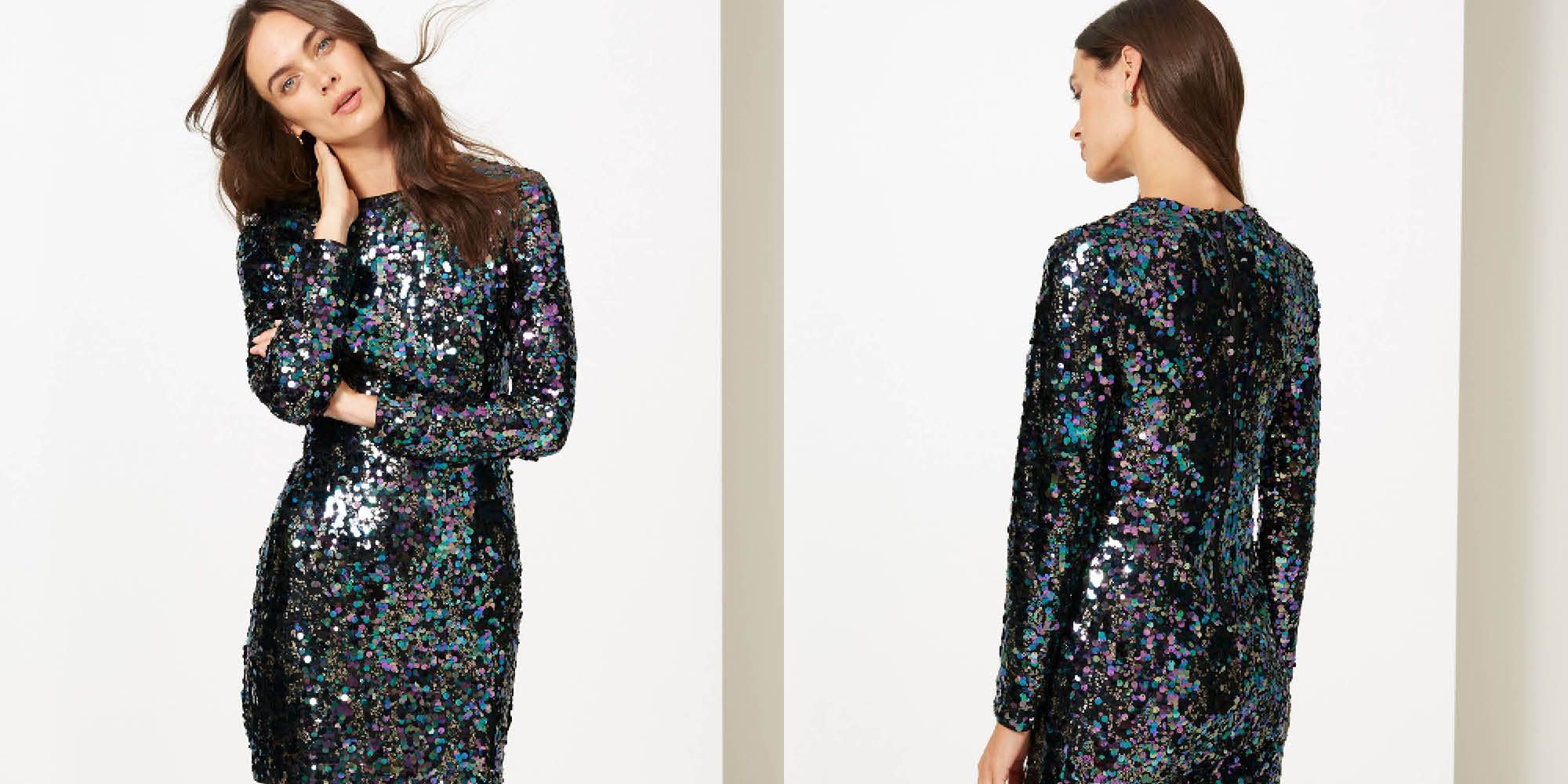 Marks and spencer black best sale sequin dress