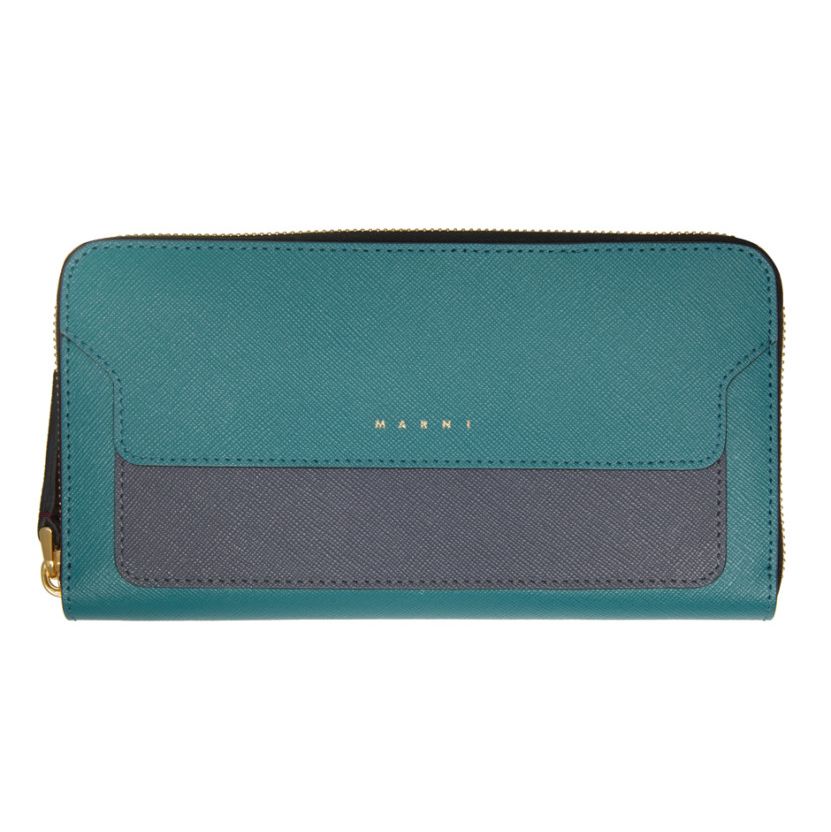 marni saffiano leather long zip wallet