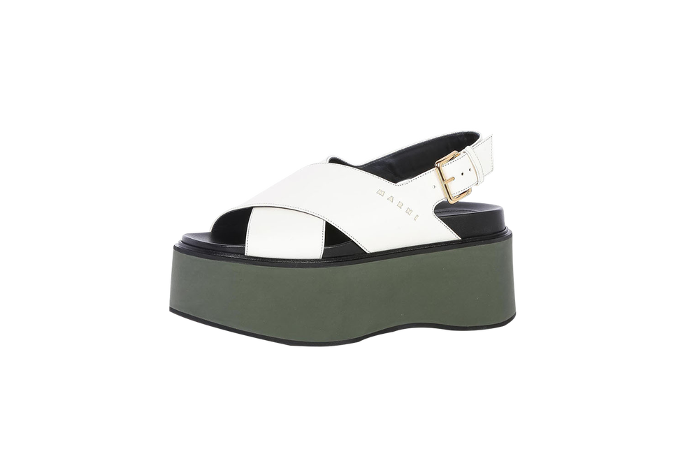 MARNI マルニ ブラックハラコ ビジューサンダル ベルト ブラック レザー レディース