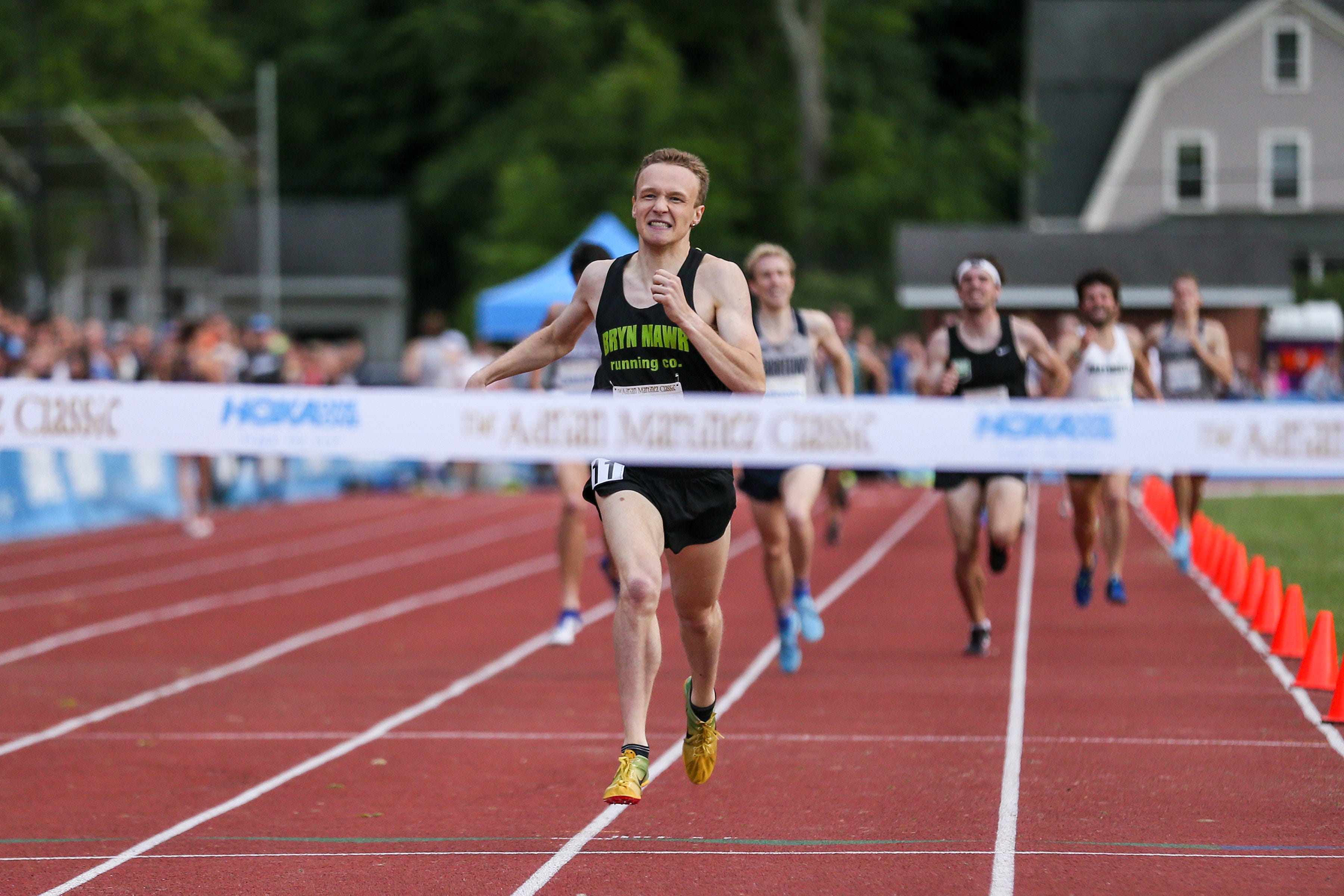 Charlie Marquardt falls over finish line
