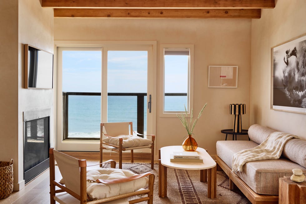 a lavish guest room at marram in the hamptons