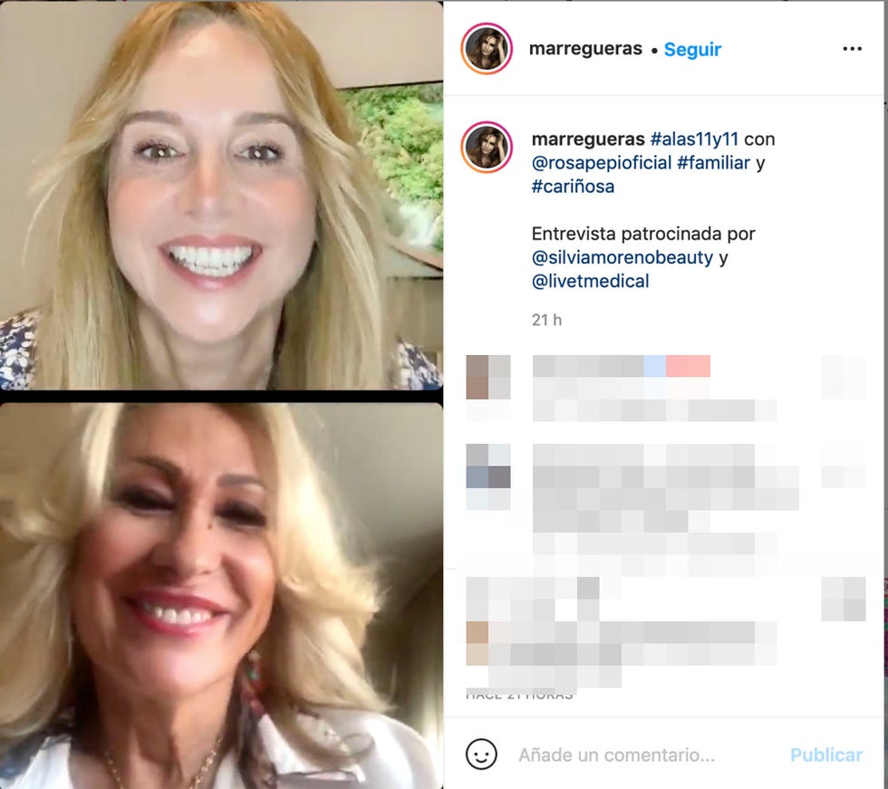 la actriz y la ex de amador mohedano en una charla en redes sociales