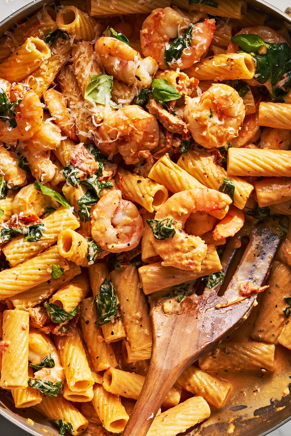 Marry Me Shrimp Pasta rigatoni tossed in a creamy sauce with shrimp