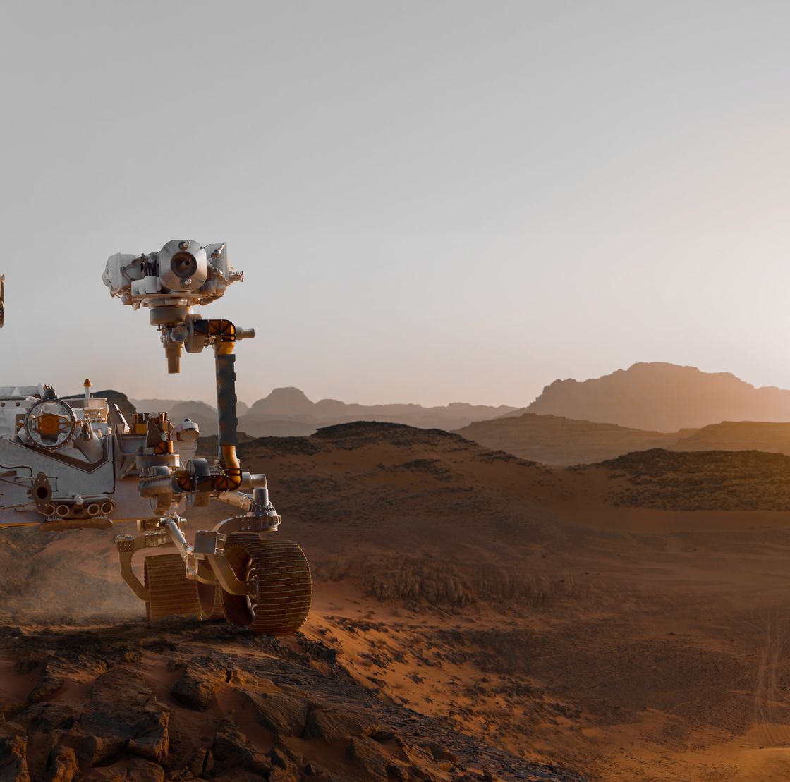 een illustratie van de marsrover perseverance