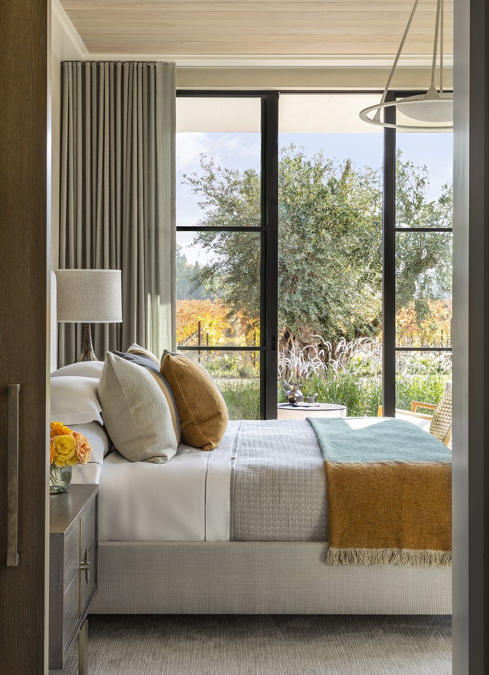 bedroom at the koman residence in napa valley, ca for marshall watson designs photographed by lisa romerein