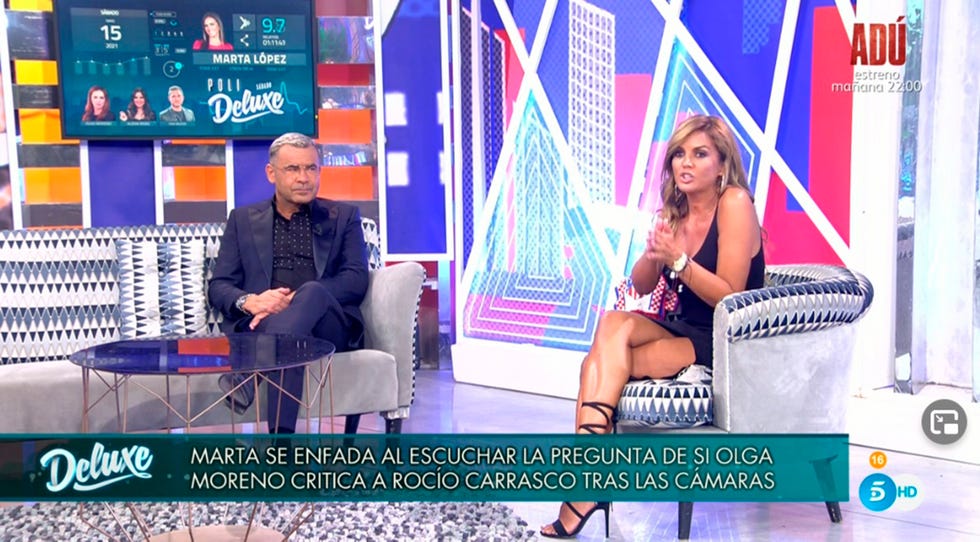 marta lópez deja en evidencia a olga moreno a su paso por 'sábado deluxe'