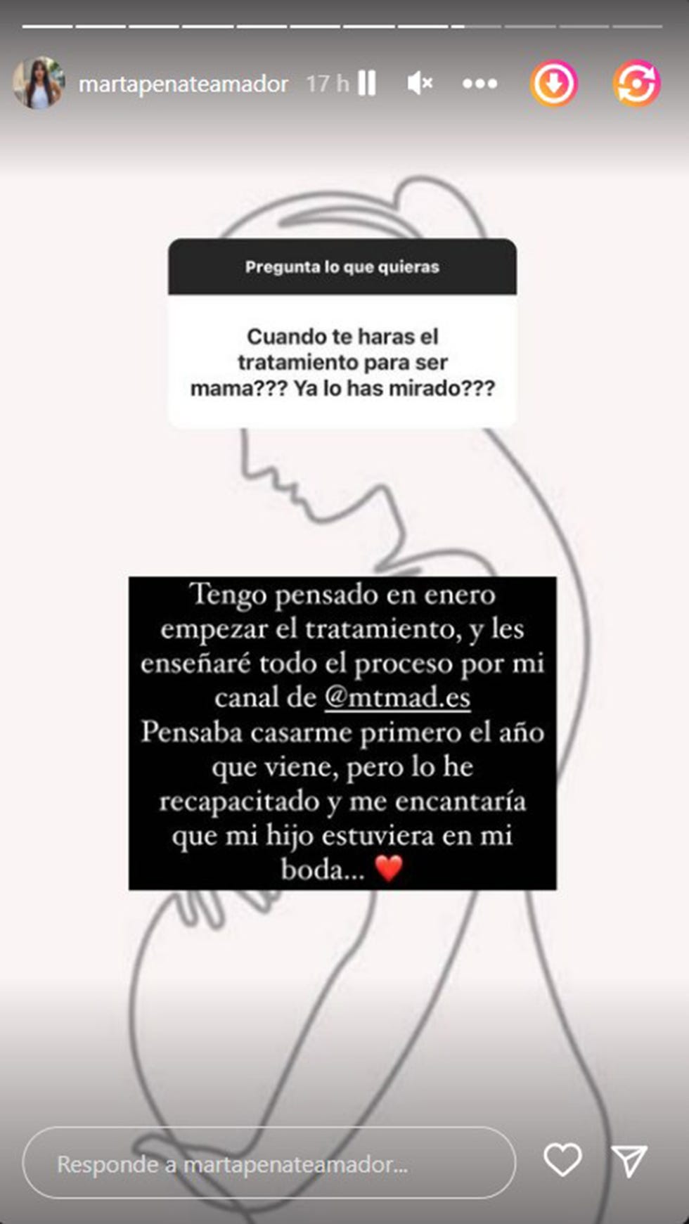 marta peñate anuncia que será madre en 2023