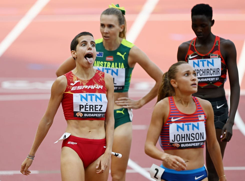 marta pérez, después de clasificarse para las semifinales de 1500 metros en los mundiales de atletismo al aire libre en budapest