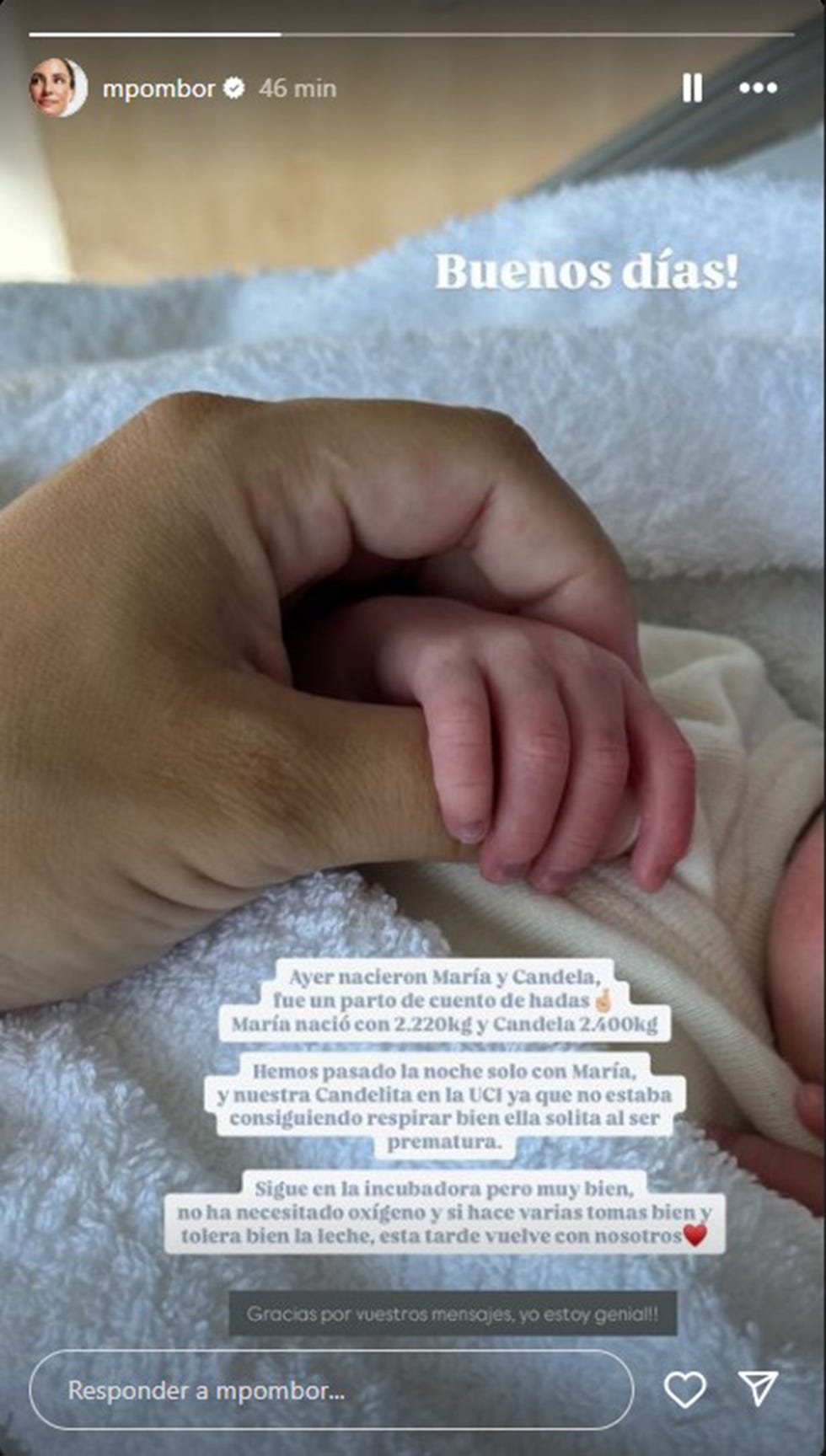 marta pombo tras el nacimiento de sus dos mellizas