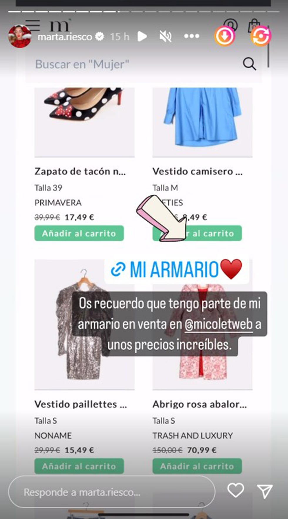 marta riesco vende su ropa