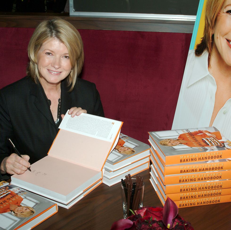 martha stewart photos over the years, signing books