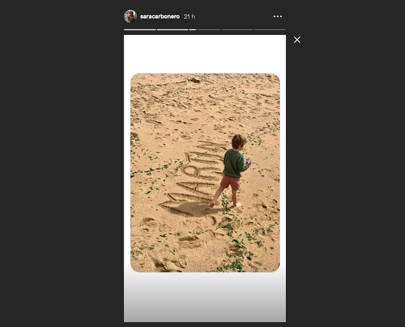 Sara Carbonero con su hijo Martín