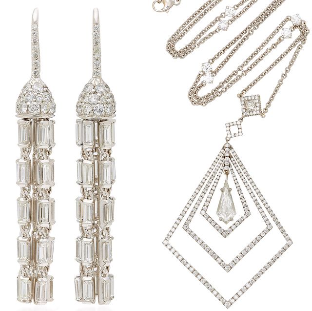 Jewellery, Earrings, Fashion accessory, Silver, Diamond, Platinum, Metal, Gemstone, Silver, 
