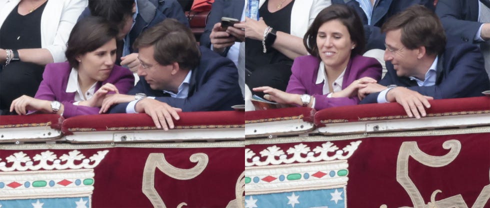 gestos de carino del alcalde de madrid y su mujer en las ventas