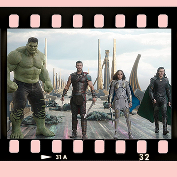 Stills from Avengers Endgame, Thor Ragnarock and The Marvels arranged on a film strip stills from avengers endgame, thor ragnarock and the marvels arranged on a film strip