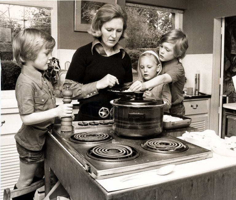 Cooking, Meal, Child, Room, Kitchen, Baking, Breakfast, Cookware and bakeware, Style, Family, 