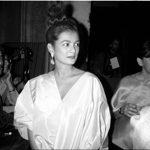Mary Boone, Nelson Sullivan and Michael Musto (in background from left) at the Christophe de Menil Fashion Show at the Palladium