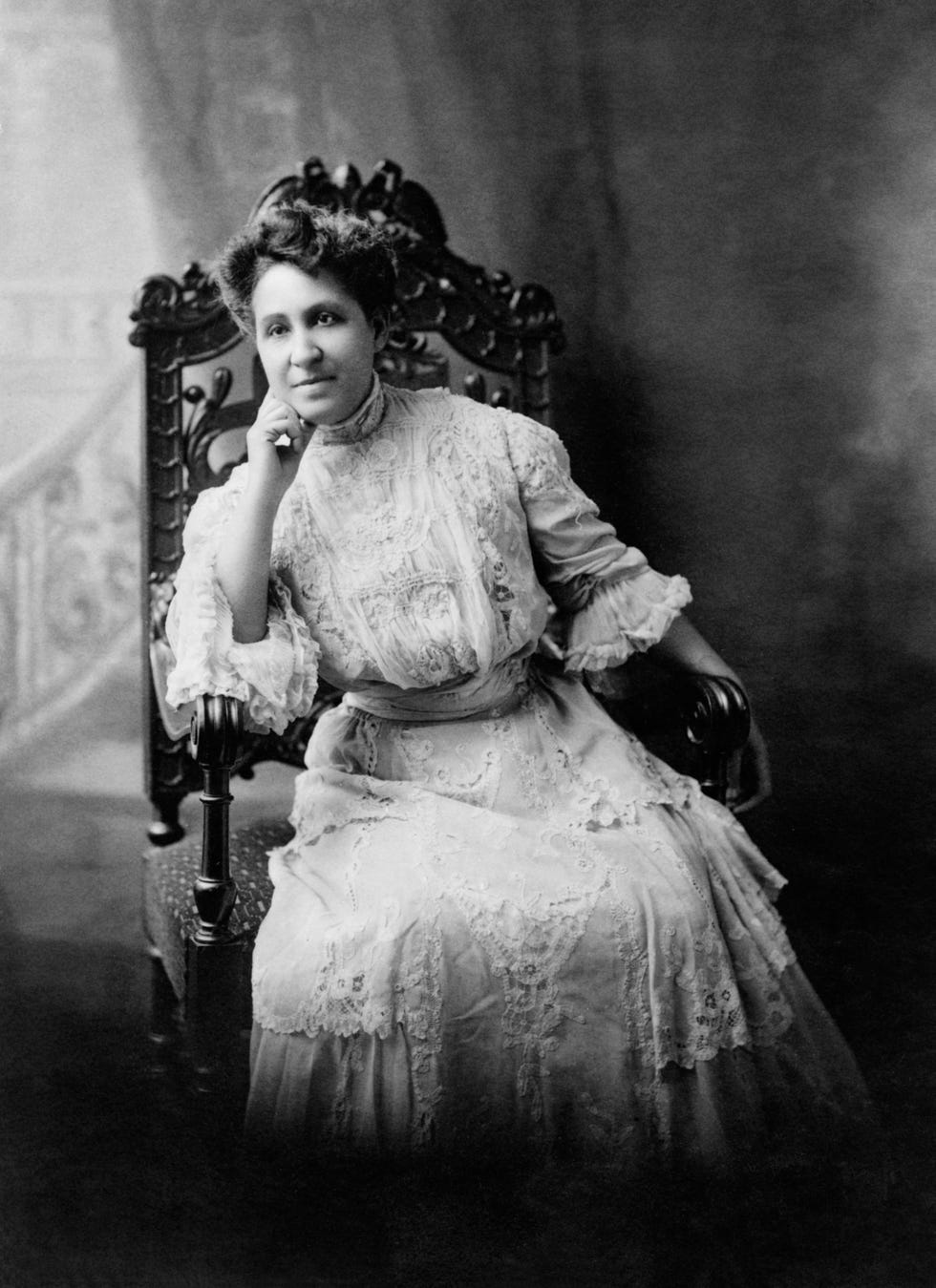 mary church terrell, 1863 1954, one of the first african american women to earn a college degree, national activist for civil rights and suffrage, seated portrait