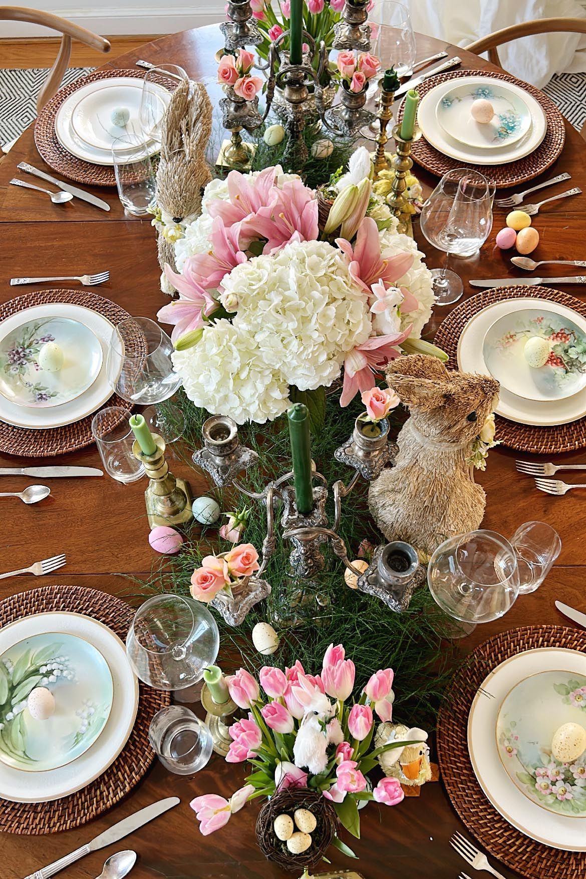 Pretty, Glittered Easter Church Table Centerpiece, Shabby Chic Vintage Style Easter Table hotsell Decor