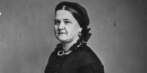 Mary Todd Lincoln, wearing a mourning dress