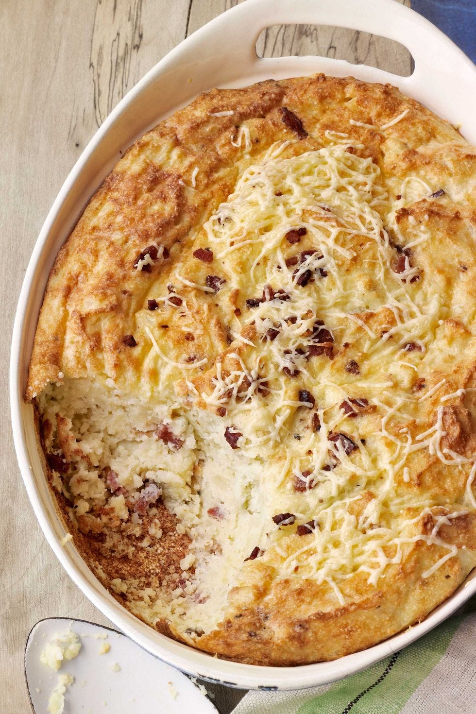 mashed potato souffle with cheese and bacon — easy mashed potatoes