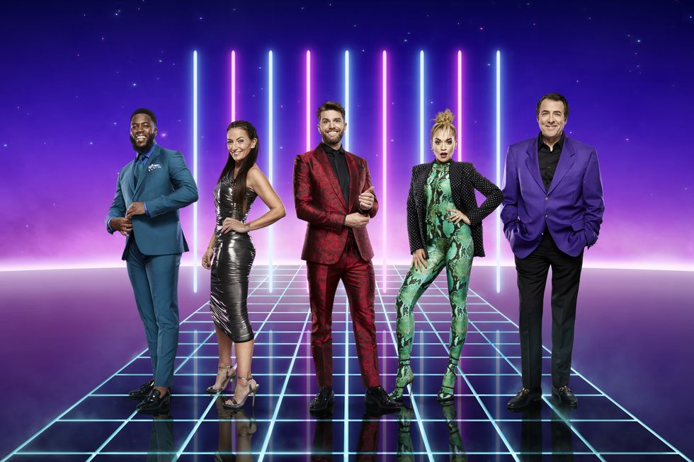 this image and the information contained herein is strictly embargoed until 0001 saturday 5th december 2020from bandicoot tvthe masked singer sr2 on itvpictured mo gilligan, davina mccall, joel dommett, rita ora and jonathan rossthis photograph is c itv plc and can only be reproduced for editorial purposes directly in connection with the programme or event mentioned above, or itv plc once made available by itv plc picture desk, this photograph can be reproduced once only up until the transmission tx date and no reproduction fee will be charged any subsequent usage may incur a fee this photograph must not be manipulated excluding basic cropping in a manner which alters the visual appearance of the person photographed deemed detrimental or inappropriate by itv plc picture desk  this photograph must not be syndicated to any other company, publication or website, or permanently archived, without the express written permission of itv picture desk full terms and conditions are available on the website wwwitvcompresscentreitvpicturestermsfor further information please contactjameshilderitvcom  0207 157 3052