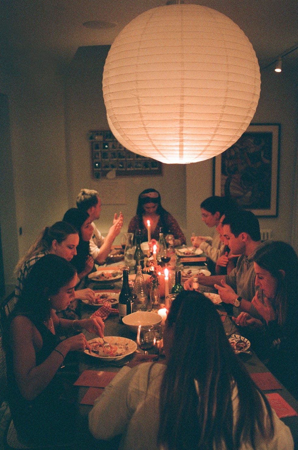 mason and fifth members sharing a meal