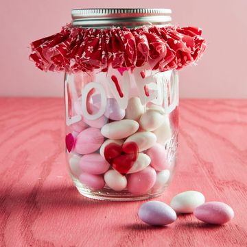 decorated valentines candy jar