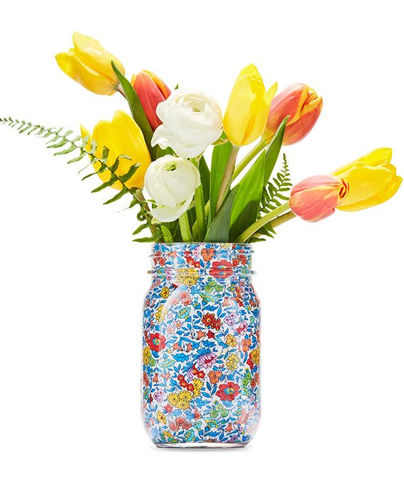 mason jar vase with flowers
