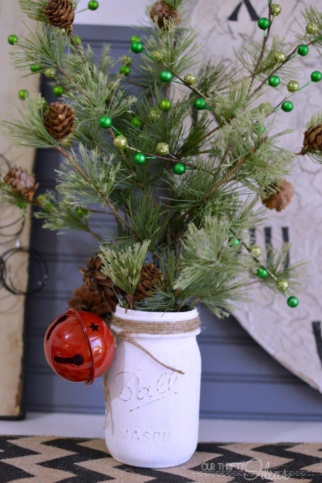 mason jar christmas crafts pine branches
