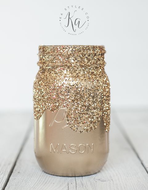 mason jar decor glitter